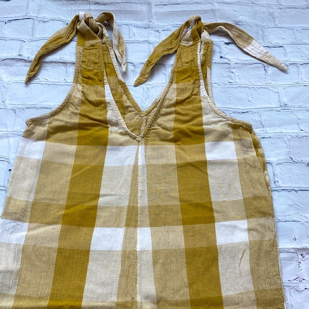 Free People Tan and Cream Plaid Jumpsuit - Picture 7 of 16